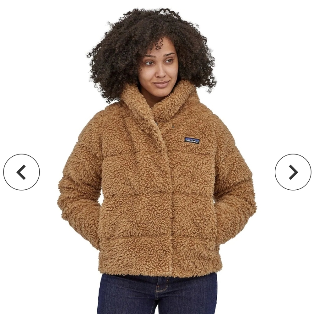 Patagonia Women's Recycled High Pile Fleece Down Jacket - Large - Barefoot Tan